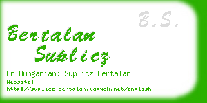 bertalan suplicz business card